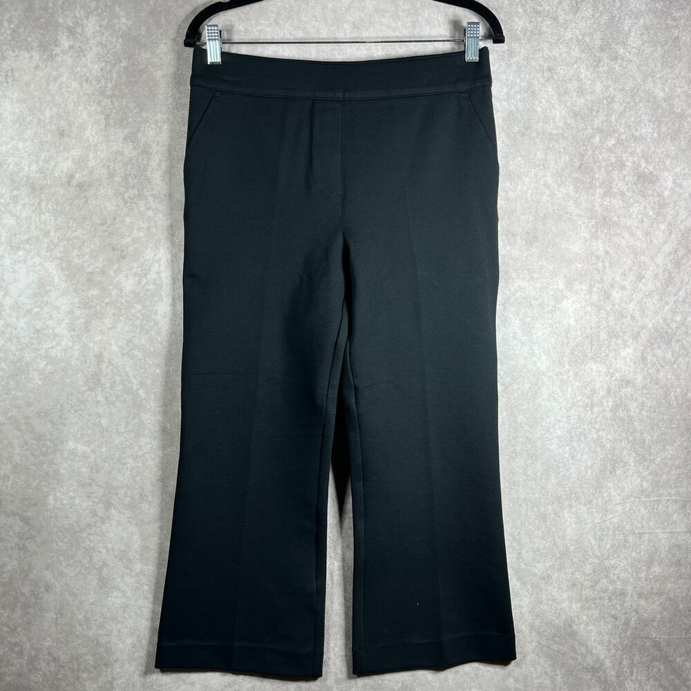 Spanx Pants Womens Large Black Cropped Capri Pull On High Rise Stretch